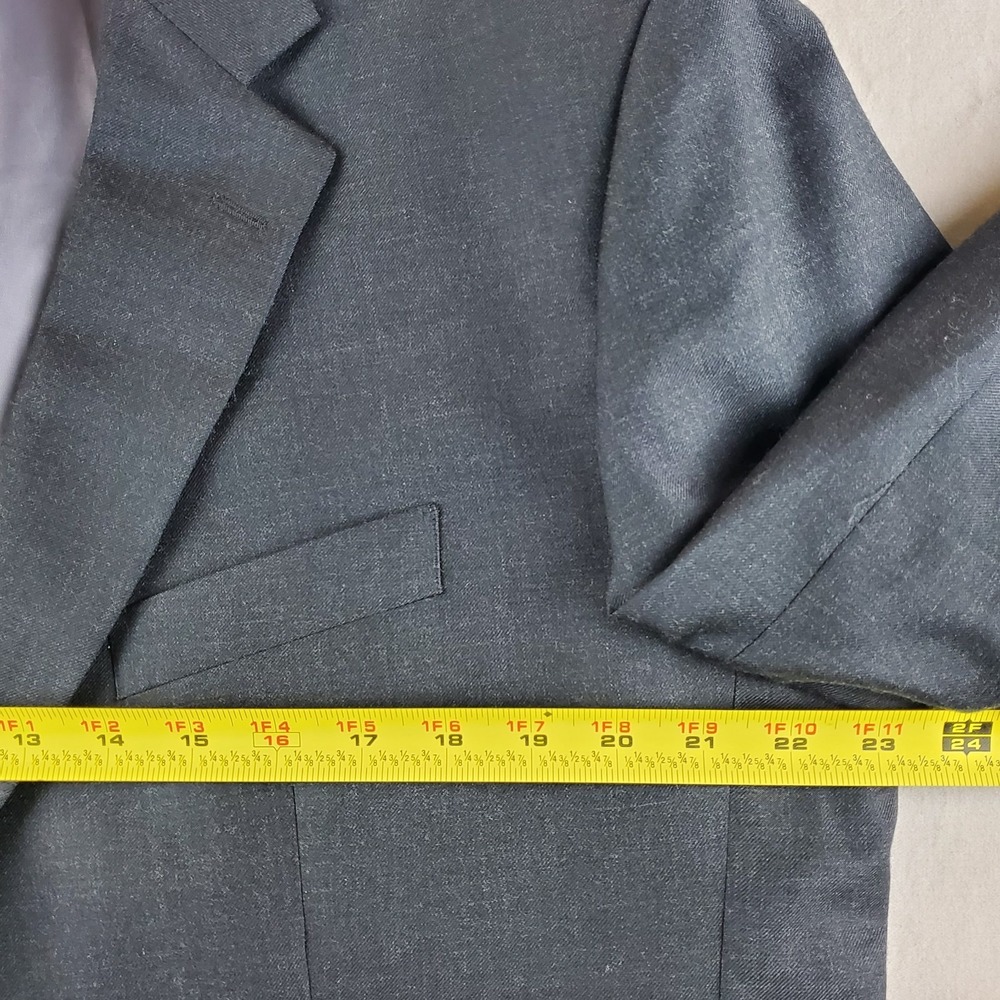 Charles Tyrwhitt Blazer Mens 46 L Charcoal Wool 110s Twill Suit Jacket Business - Picture 13 of 16